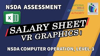 Salary Sheet VR Graphics।। NSDA ।। Computer Operation Level 3 ।। MS Excel [upl. by Siesser]