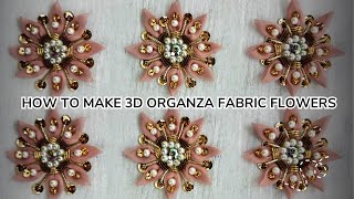 DIY organza flower  Organza Fabric Flower Tutorial [upl. by Suivat]