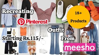 Recreating Pinterest Inspired Outfits Starting Rs115 Meesho Ajio Flipkart zoukonline [upl. by Fredkin]