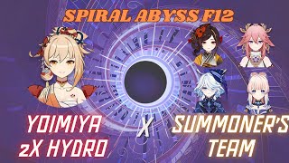 Genshin Spiral Abyss 47 Yoimiya Double Hydro X Summoners Team [upl. by Jezrdna448]