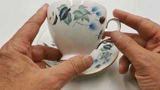 Colclough Doulton Linden 8162 China C shape Teacup Cup amp Saucer 19651997 [upl. by Robyn]