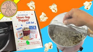 Stove Top Hand Crank Popcorn Popper  How Does It Work [upl. by Olds]