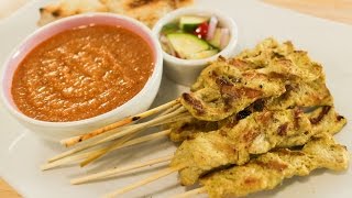 Thai Pork Satay amp Peanut Sauce Recipe หมูสะเต๊ะ  Hot Thai Kitchen [upl. by Prudi]