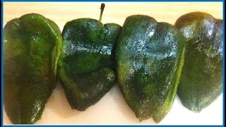 Como pelar chiles poblanos en menos de 1 minuto para hacer chiles en nogada [upl. by Nerita]