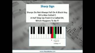 Piano Accidentals  Flat Notes Sharp Notes Natural Notes [upl. by Brahear]