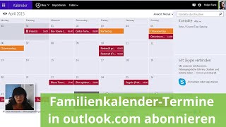 FamilienkalenderTermine in Outlookcom abonnieren FAMANICE PRO [upl. by Gudrin60]