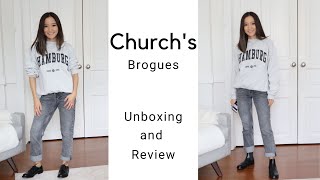 Churchs Brogues Oxford shoes Unboxing Review Try On [upl. by Alyakem]