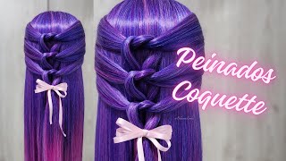 Peinados Coquette Cabello Largo 🎀 Peinado con Moño Coquette [upl. by Ioved5]