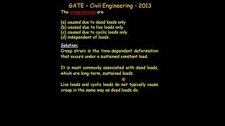 Creep Strain associated with dead loads live loads or cyclic loads  Concrete Technology [upl. by Suravaj]