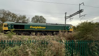 66585 passing Wootton Bassett on Sunday 13th October 2024 [upl. by Paynter]