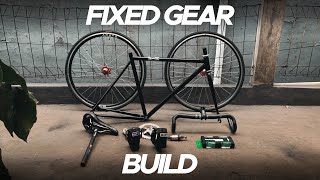 FIXED GEAR BUILD  RAKIT FIXIE 1JUTAAN GANTENG AIRWALK PISTA BLACK GLOSSY [upl. by Dahsraf]