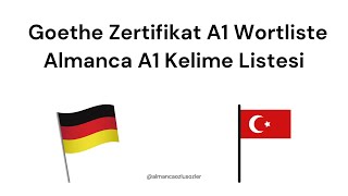 Almanca A1 Kelime Listesi  Goethe Zertifikat A1 Wortliste 1120 [upl. by Ferree]