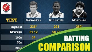 Sunil Gavaskar vs Viv Richards vs Javed Miandad  Batting Comparison  Who was the best batsman [upl. by Ieppet437]