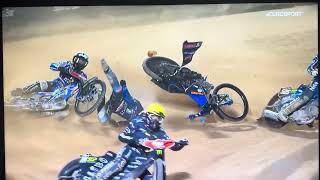 Madsen Holder Crash SGP Latvia Riga Heat 18 [upl. by Laux]