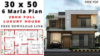 30x50 House Plan  6 Marla House Plan  30x50 House Map [upl. by Schuster]