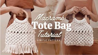 EASY Macrame Bag Tutorial with Round Handles [upl. by Nonnaehr]