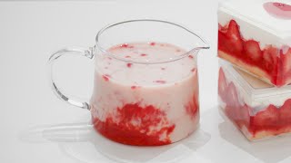 Real Strawberry Milk using frozen strawberries 🍓🥛 [upl. by Nihcas]