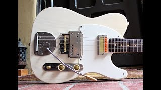 Waterslide Coodercaster TStyle wMastery Vibrato Mojo Lap Steel amp Guyatone Gold Foil Pickups [upl. by Neeli737]