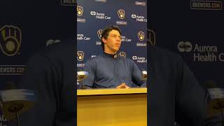 Christian Yelich postgame on Brewers home opener over Twins [upl. by Annaliese278]