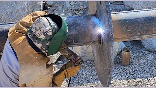 7018 Stick Welding  5F Joint Pipe to Plate  Welding Tips amp Tricks [upl. by Abbie]