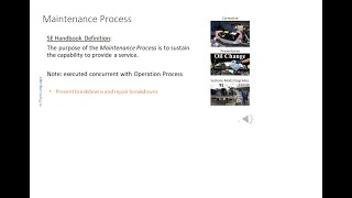 INCOSE ASEP Exam Tutorial  Video 14  Maintenance Process  Chapter 413 [upl. by Rehtul]