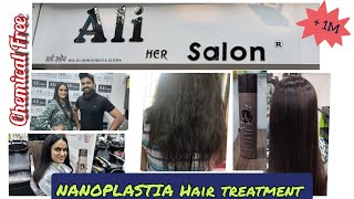 All about NANO PLASTIA Hair treatment  Honest review  Better than KeratinNoHairFall Ali Salon [upl. by Sila656]