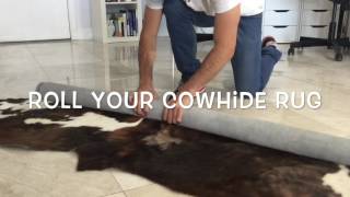 How to Remove the Creases of your Cowhide Rug [upl. by Novonod]