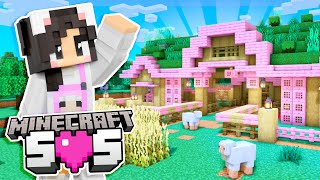 💜Building a CUTE FARM Minecraft SOS Ep2 [upl. by Verena]