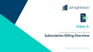 Progressus Subscription Billing  Part 2 [upl. by Eytak]