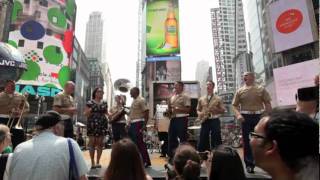 Marine Forces Reserve Band Performs Beautiful Girl in Times Square for Fleet Week [upl. by Winchell]