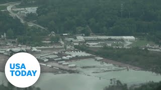 Aerial view of Helenes destruction in North Carolina  USA TODAY [upl. by Assirec]