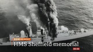 Falklands War 40th anniversary HMS Sheffield memorial 7 UK  BBC News  4th May 2022 [upl. by Treva210]