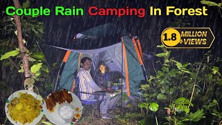 quotCouple Rain Camping In forest  Heavy Rain Camping At Night raincamping quot [upl. by Angelika]