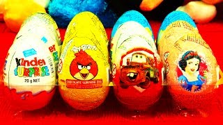 12 Surprise Eggs Easter Angry Birds Pixar Cars Disney Princess Smurfs Kinder Marvel Monsters Toys [upl. by Ikaz382]