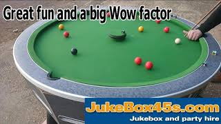 Circular Round Pool Table Hire Rent Weddings amp Parties UK [upl. by Pas]