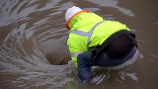 Big Whirlpools  Unleashing the Flood Fighters Defeating Massive Street Floods by Unclogging Drains [upl. by Intirb]