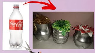 Plastic Bottle Craft Ideas 🤔 Plastic Bottle Se Small flower vase💐Home Decor DIY ideas🤩 diy crafts [upl. by Bresee]