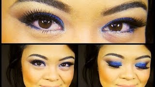 Blue Sparkle Glitter Makeup Tutorial \\ ELF 144 Eye Shadow Palette \\ villabeauTIFFul [upl. by Verneuil]