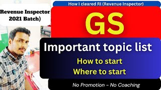 General Studies Important topics  Strategy  Revenue Inspector 2023  Time Table  Target [upl. by Ado]