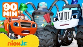 Blaze  ¡90 MINUTOS de Crusher construyendo robots para hacer trampa 🤖  Nick Jr en Español [upl. by Dranel785]