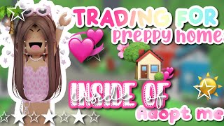 ☀️Trading for preppy adopt me homes 🫶 house hunting [upl. by Otilegna]