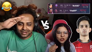 Binks Reviewed Ankkita amp Hellffs Valorant Career Results EPIC ENDING 😂 [upl. by Naesyar287]