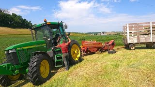 HAY BALER BREAKDOWN Baling Hay With Two Small Square Balers 2023 Hay Season [upl. by Margit]