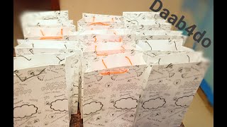 How to make customized paper bags Easy to make Return gift or goodies paper bag at homeParty bags [upl. by Hnahc7]