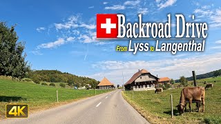 Scenic backroad drive from Lyss to Langenthal in Switzerland 🇨🇭 [upl. by Nylhtak796]