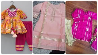 Gota Patti Dress design for baby girlsbachio ki frocks Gota kinari design for eid special [upl. by Alleuqcaj896]