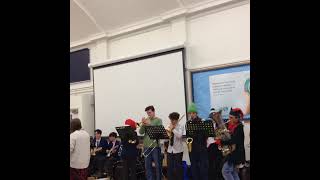 Twynham School Jazz Band  Primary School Christmas Tour  Rudolf the Red Nose Reindeer [upl. by Aztin]