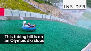 This Tubing Hill Is On An Olympic Ski Jump Slope [upl. by Girardi]