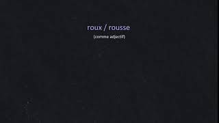 Traduire roux rousse comme adjectif de langlais en français [upl. by Lindon]