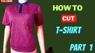 HOW TO CUT POLO SHIRT ¦ Shirt Cutting tshirt polo pattern [upl. by Adnauqahs126]